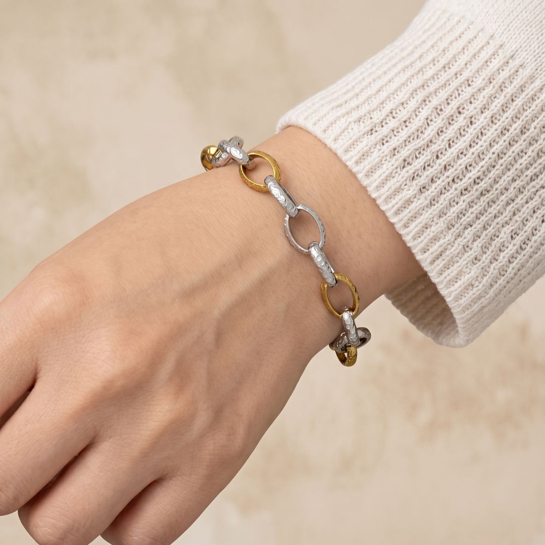 Flece Wave Chain Bracelet (Duo Tone)