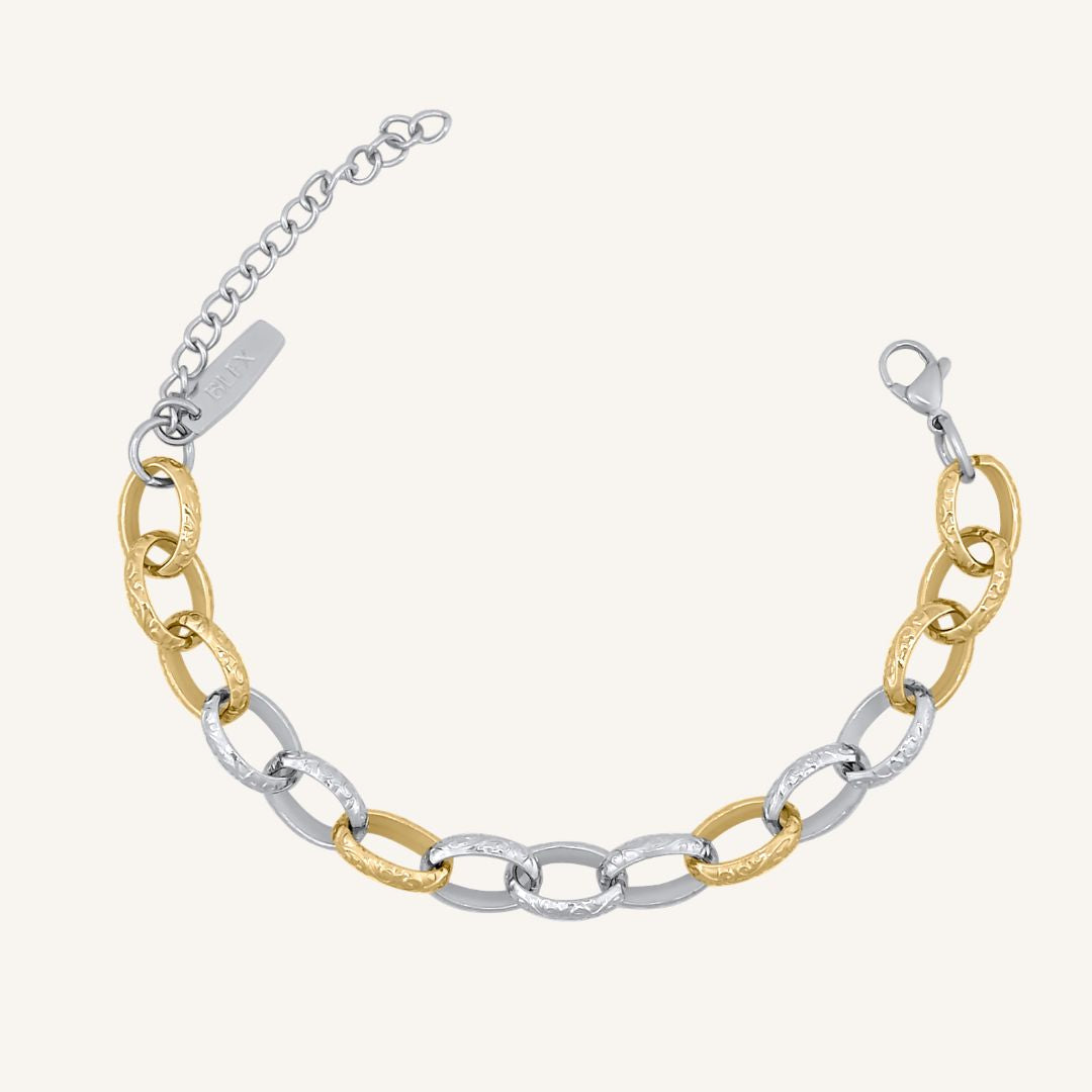Flece Wave Chain Bracelet (Duo Tone)