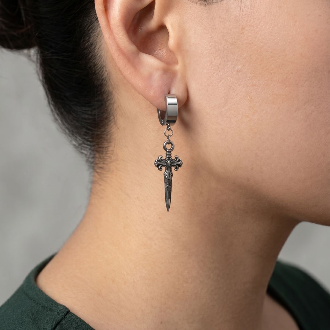 Fletcher Sword Hoop Earring - Single - BLFX