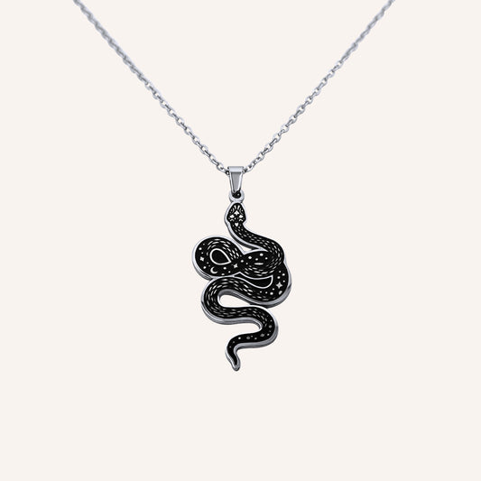 Florrie Black Snake Necklace