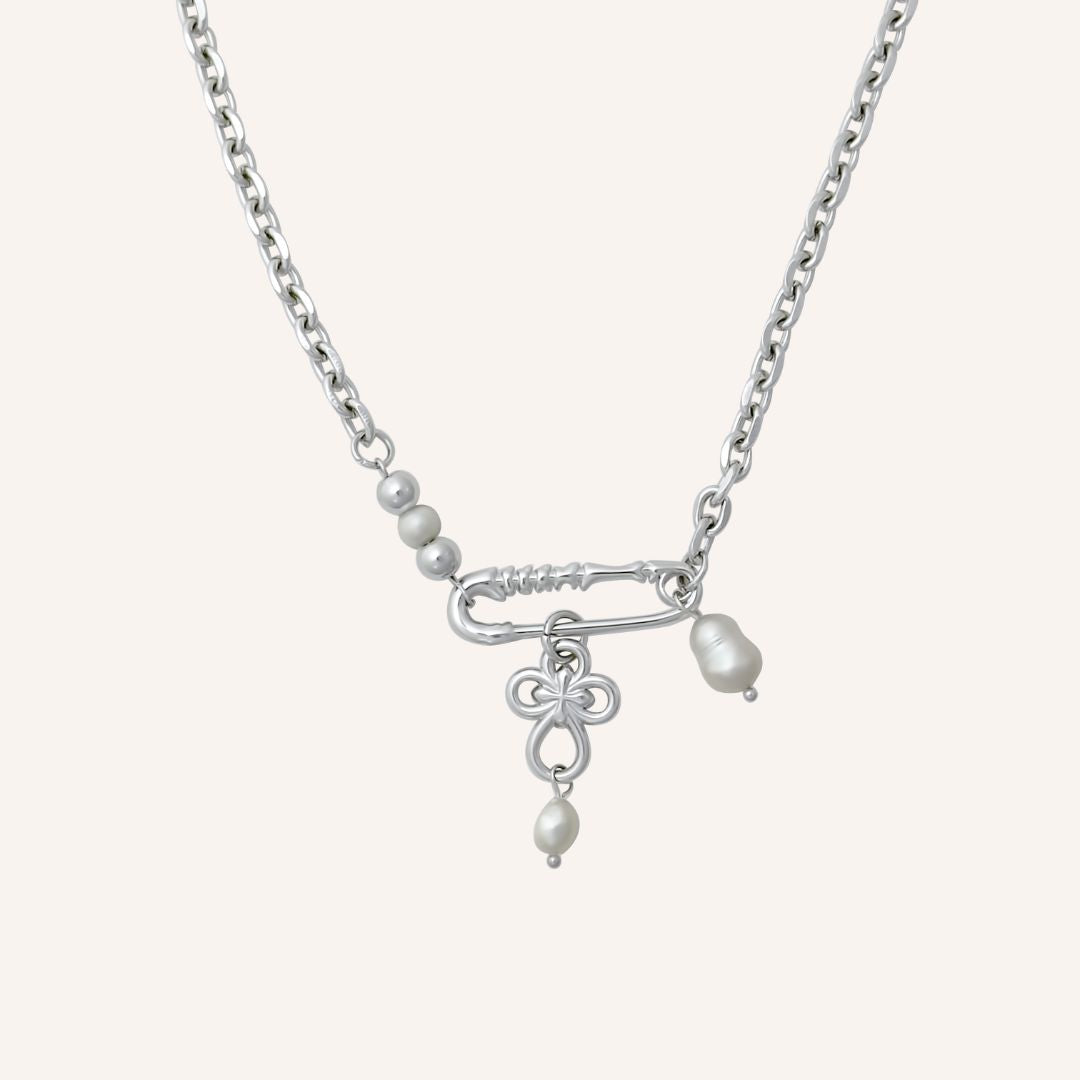 Ford Clover Safety Pin Necklace