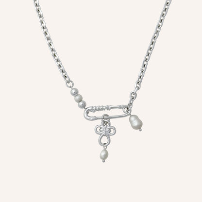 Ford Clover Safety Pin Necklace