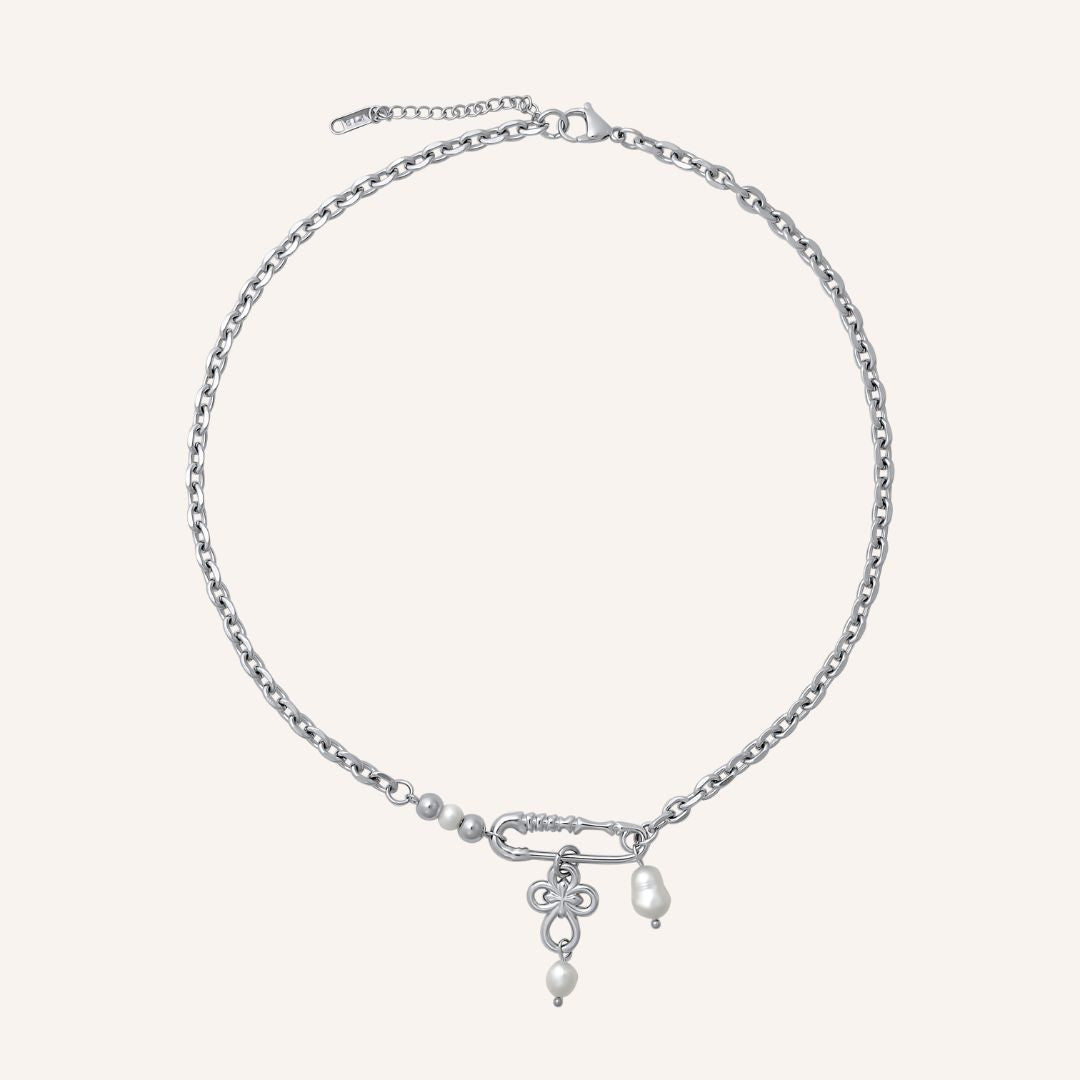 Ford Clover Safety Pin Necklace