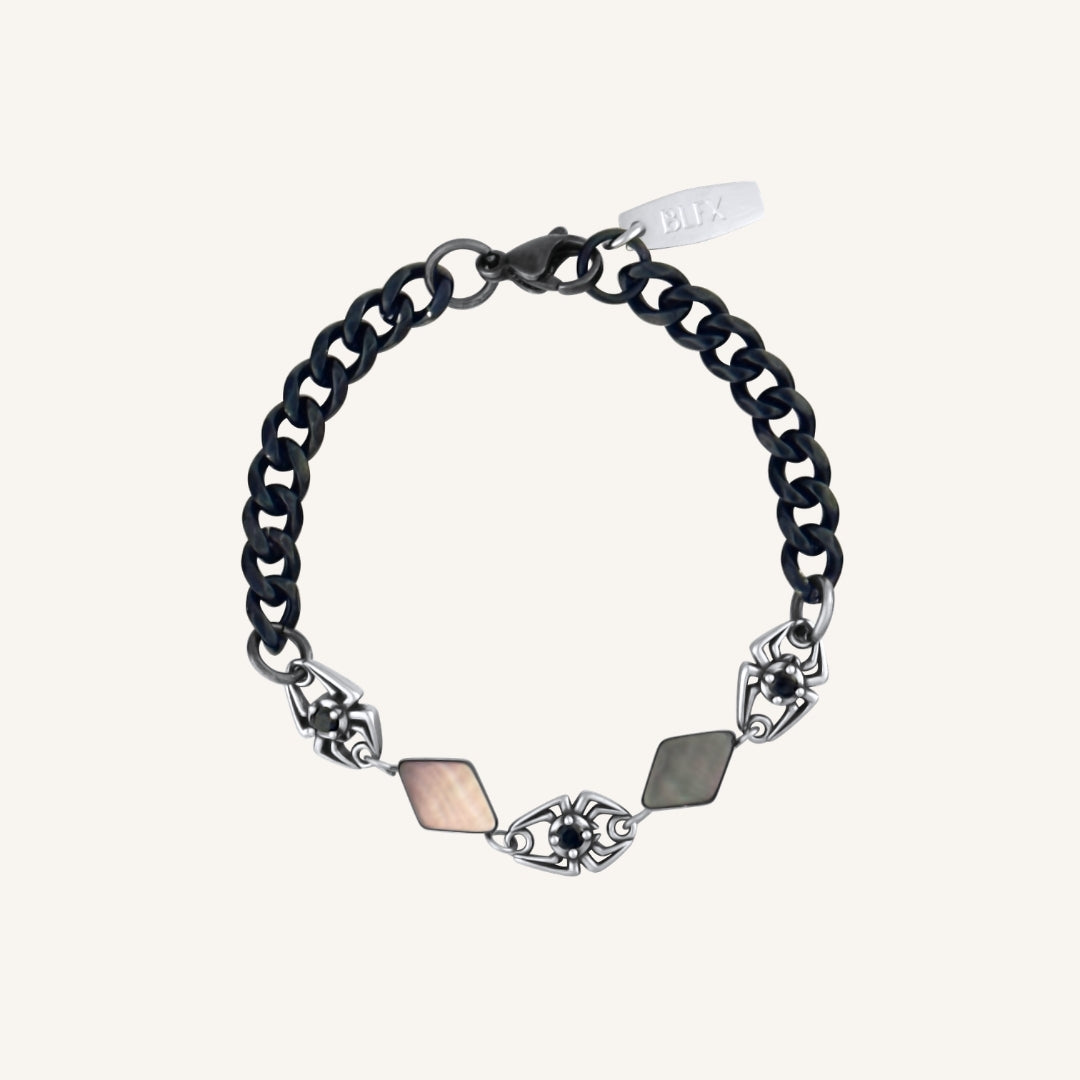 Forneus Spider Black Shell Bracelet (Black)