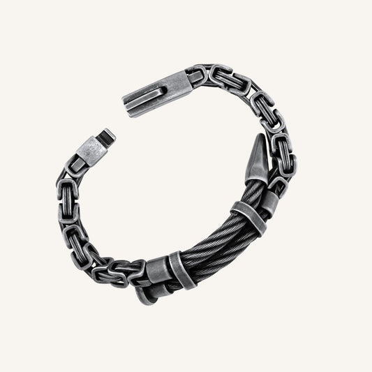 Franca Screw Nail Byzantine Chain Bracelet - Smoke