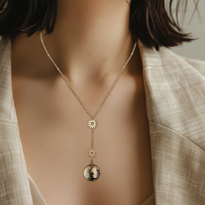 Francie SeaShell moon Face necklace