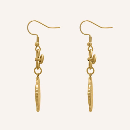 Gabrielle Clover Shell Drop Earrings - Gold