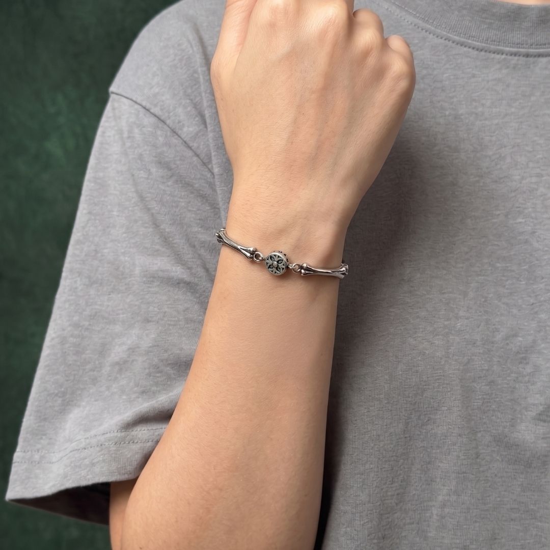 Galdric Bone Chrome Plus Bracelet (Silver)