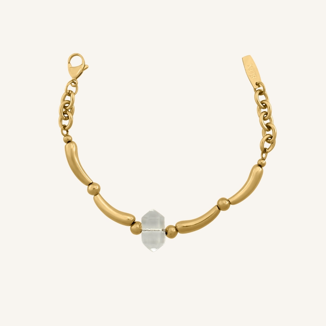 Garo Bead Bracelet (Gold Clear Quartz)
