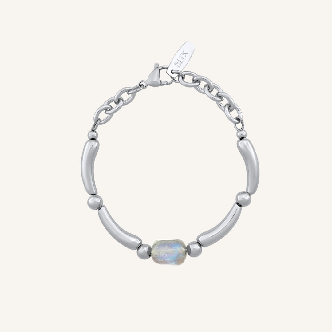 Garo Bead Bracelet (Grey Moonstone)