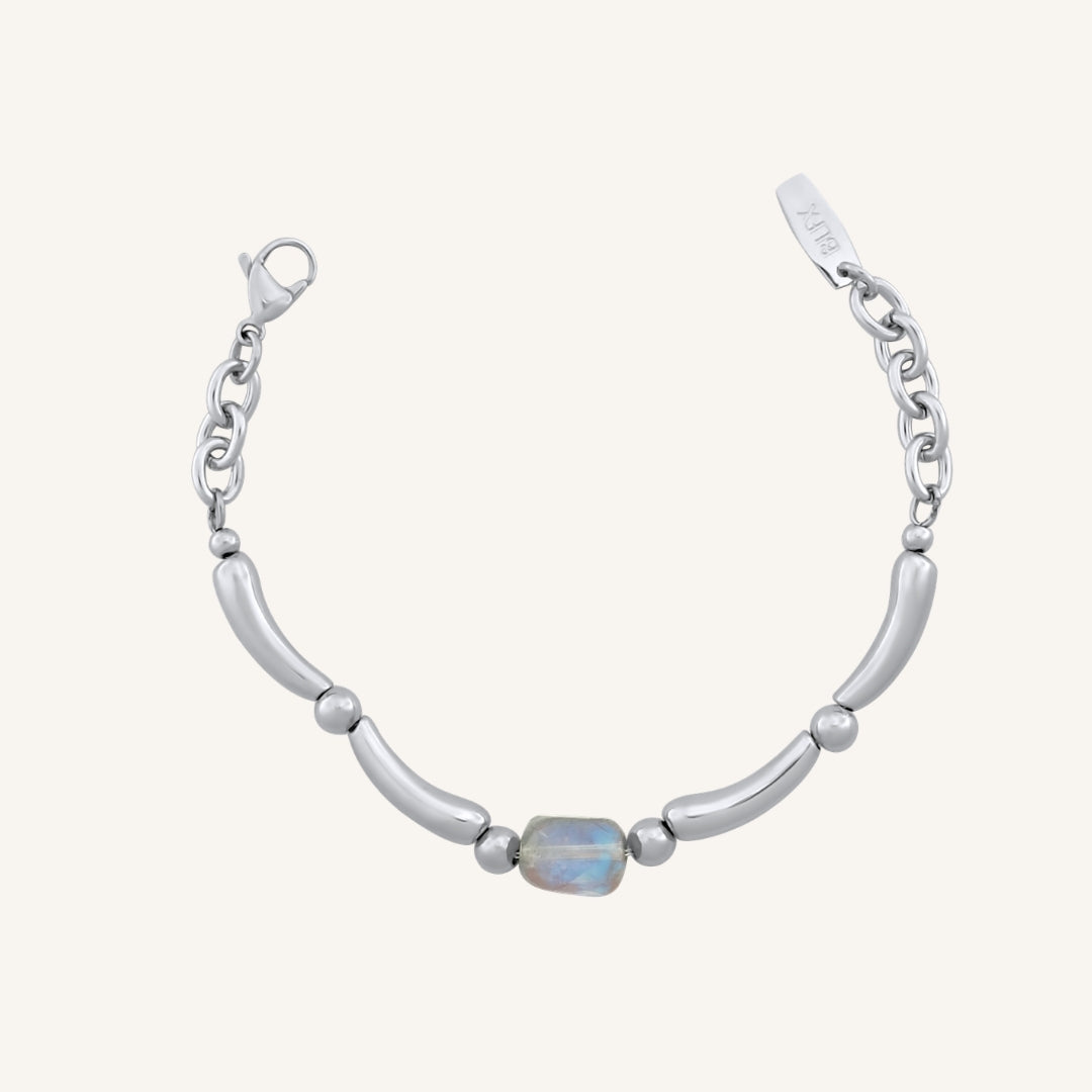 Garo Bead Bracelet (Grey Moonstone)