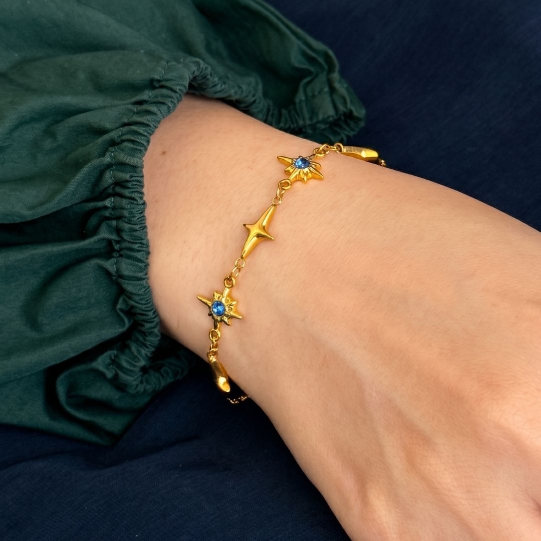Gavi Blue Star Spark Bracelet (Gold) - BLFX