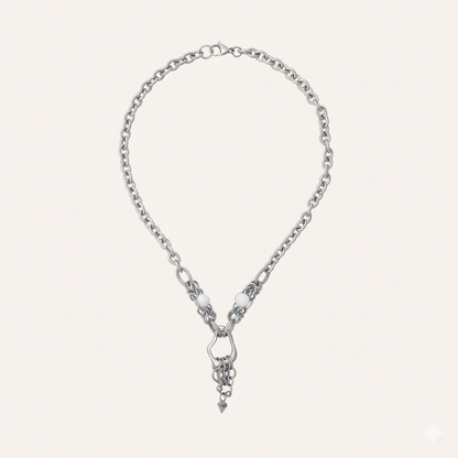 Daphna Chainmail Shell Necklace - Silver