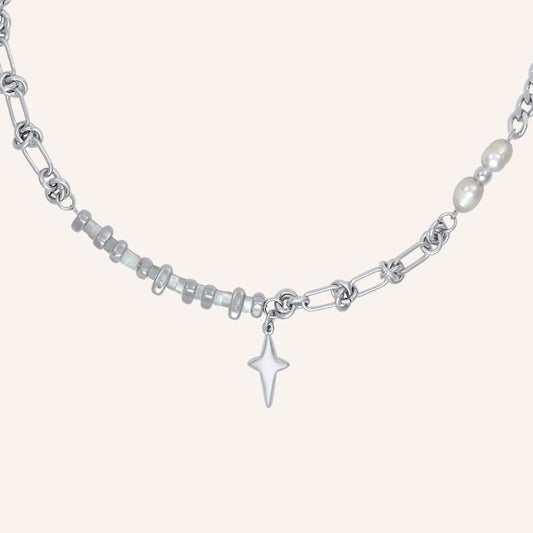 Genro Hybrid Pearl and Shell Star Necklace - BLFX