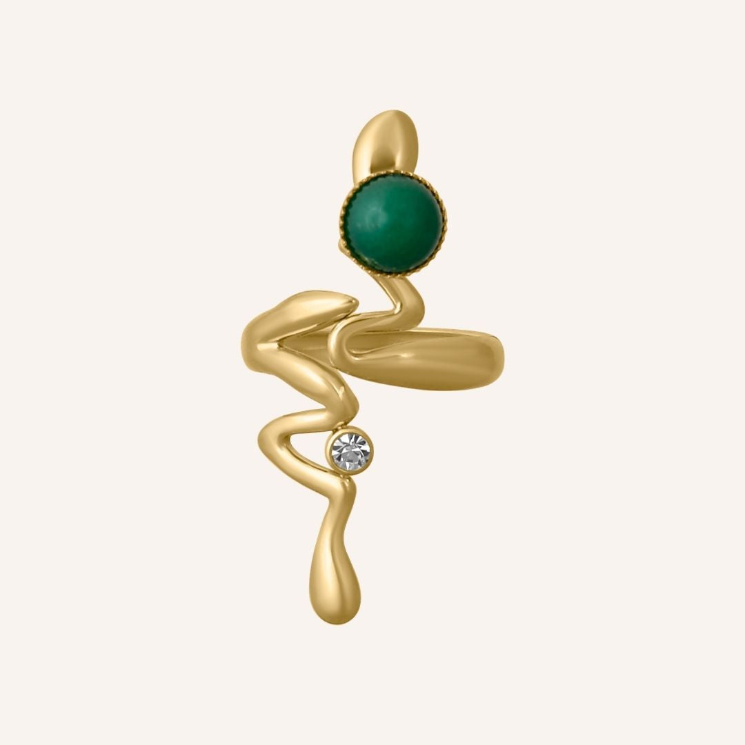 Gentry Snake Wrap Ring - Gold Green - BLFX