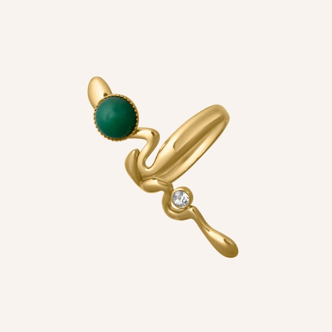 Gentry Snake Wrap Ring - Gold Green - BLFX
