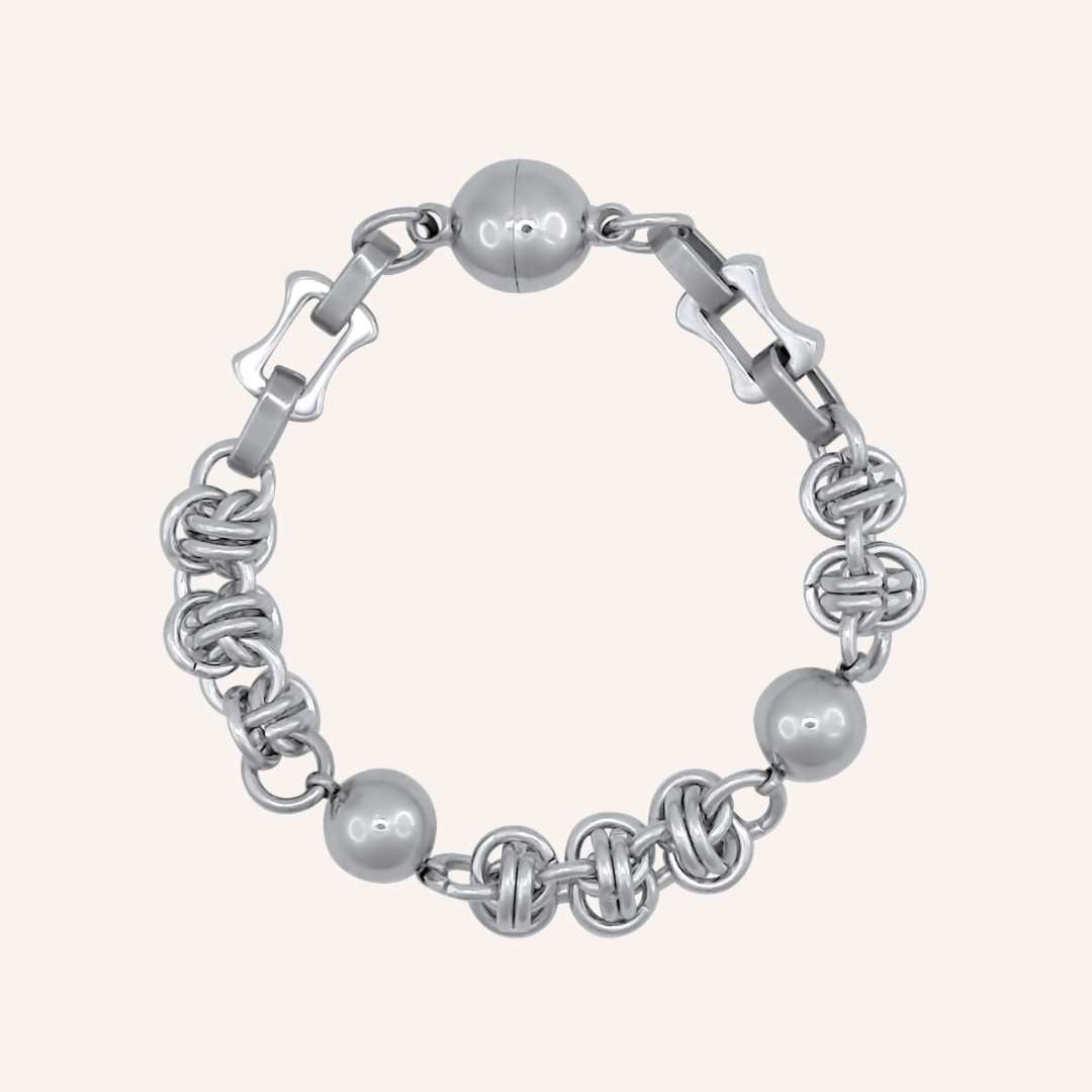 Geoffrey Barrel Chainmail Bead Bracelet - BLFX