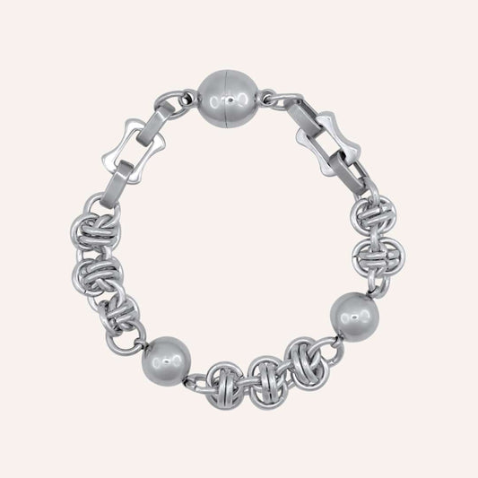 Geoffrey Barrel Chainmail Bead Bracelet - BLFX