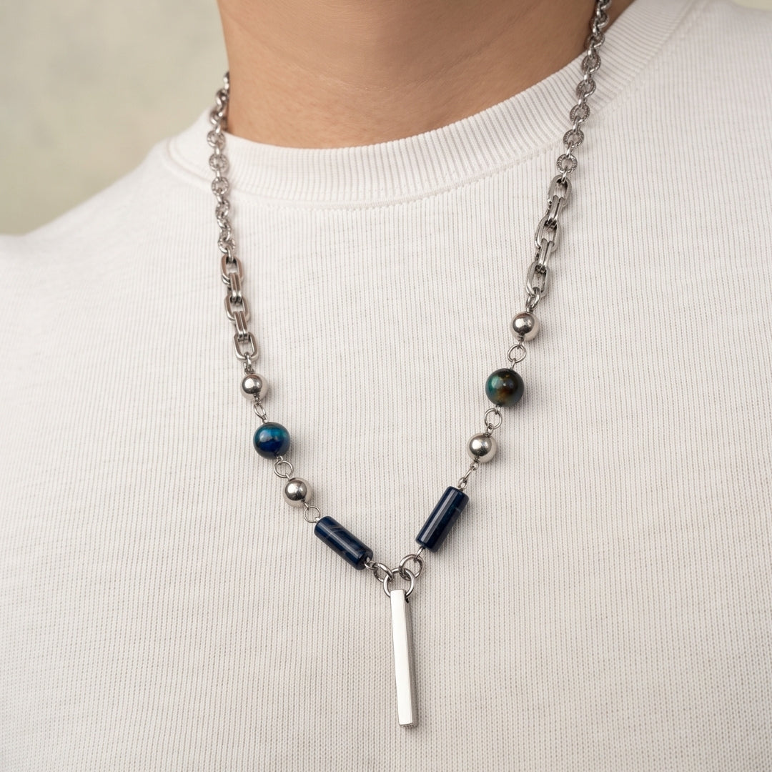George Galaxy Tiger Eye Bar Necklace