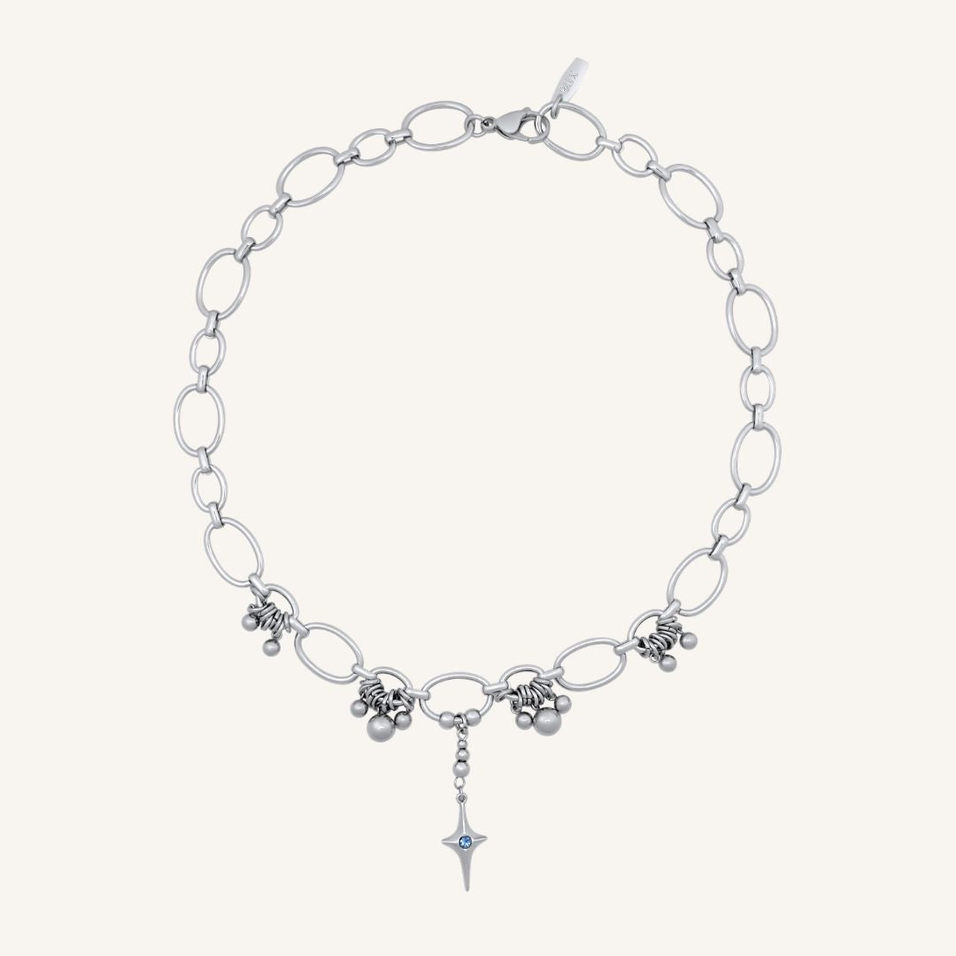 Gilroy Blue Star Bead Chain Necklace - BLFX