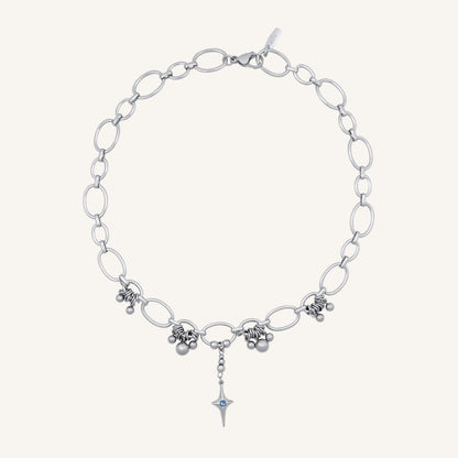 Gilroy Blue Star Bead Chain Necklace - BLFX