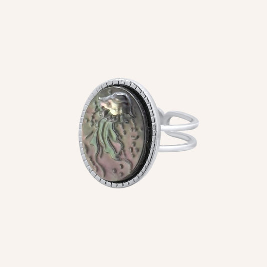Ginzo Black Shell Ring (Jelly Fish) - BLFX