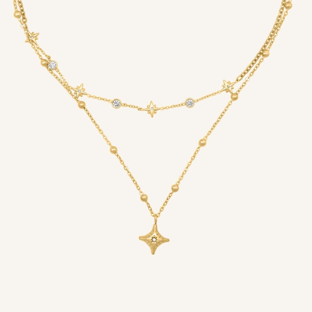Gish Star Layered Necklace (Gold) - BLFX