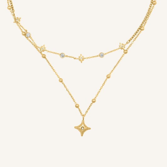 Gish Star Layered Necklace (Gold) - BLFX