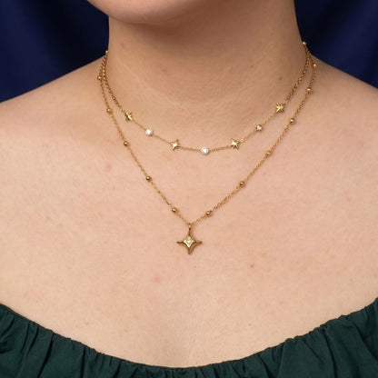 Gish Star Layered Necklace (Gold) - BLFX