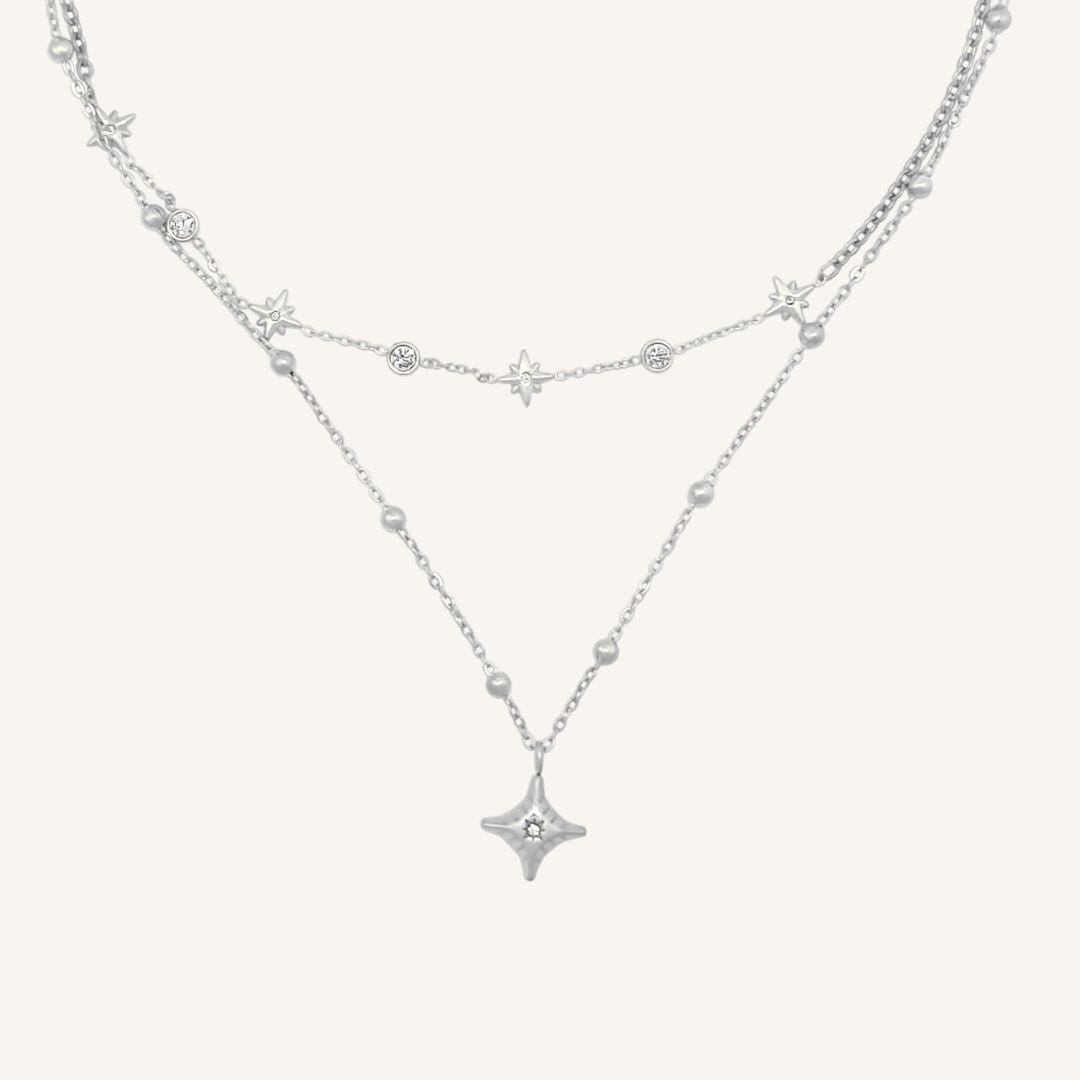 Gish Star Layered Necklace (Silver) - BLFX