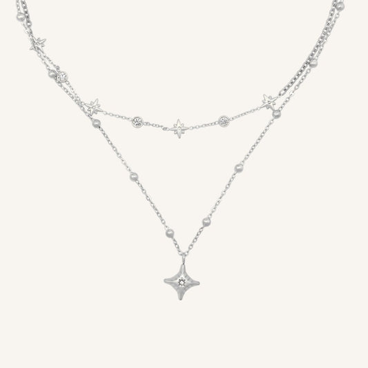 Gish Star Layered Necklace (Silver) - BLFX