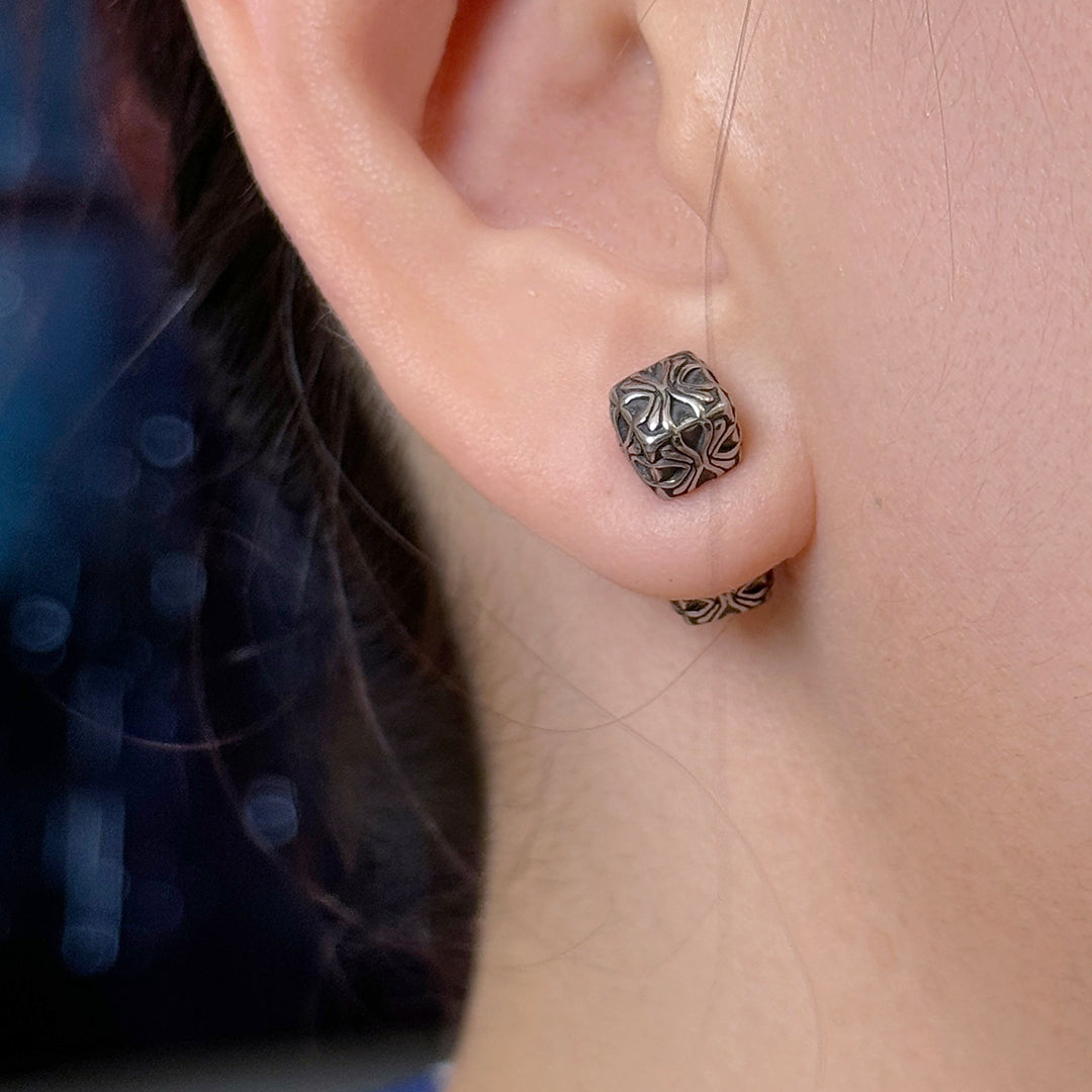 Glade Square Bead Front and Back Earrings