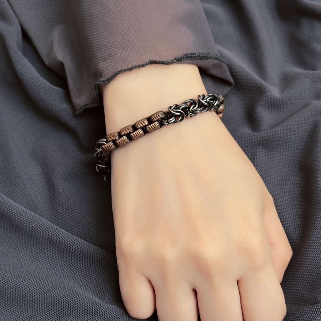 Gordy Hybrid Barista Chainmail Chain Bracelet - Duo Tone - BLFX