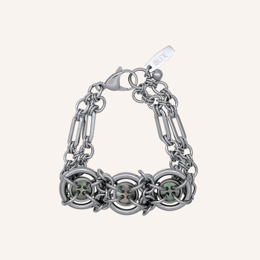 Govan Shell Button Chainmail Bracelet - BLFX