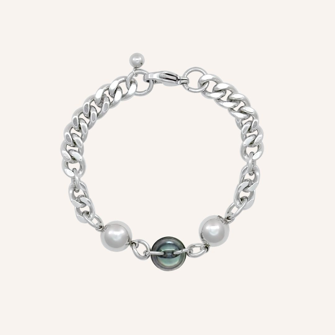 Grayson Shell Eye Button Chain Bracelet - BLFX