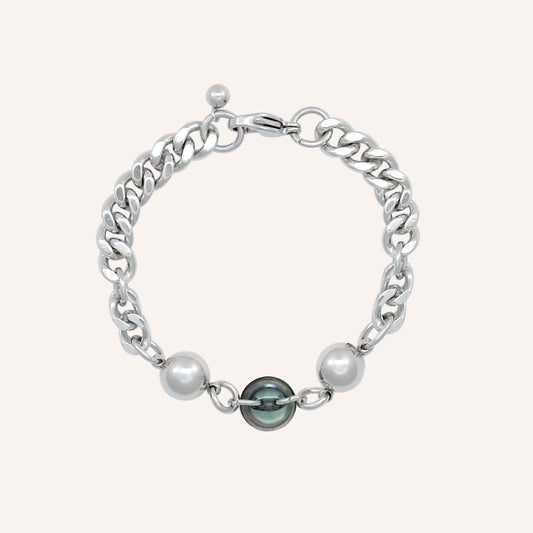 Grayson Shell Eye Button Chain Bracelet - BLFX