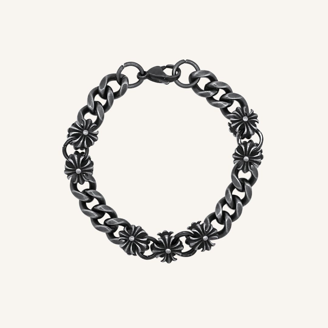 Greco Chrome Plus Cuban Chain Bracelet (Smoke)