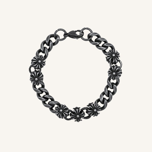 Greco Chrome Plus Cuban Chain Bracelet (Smoke)