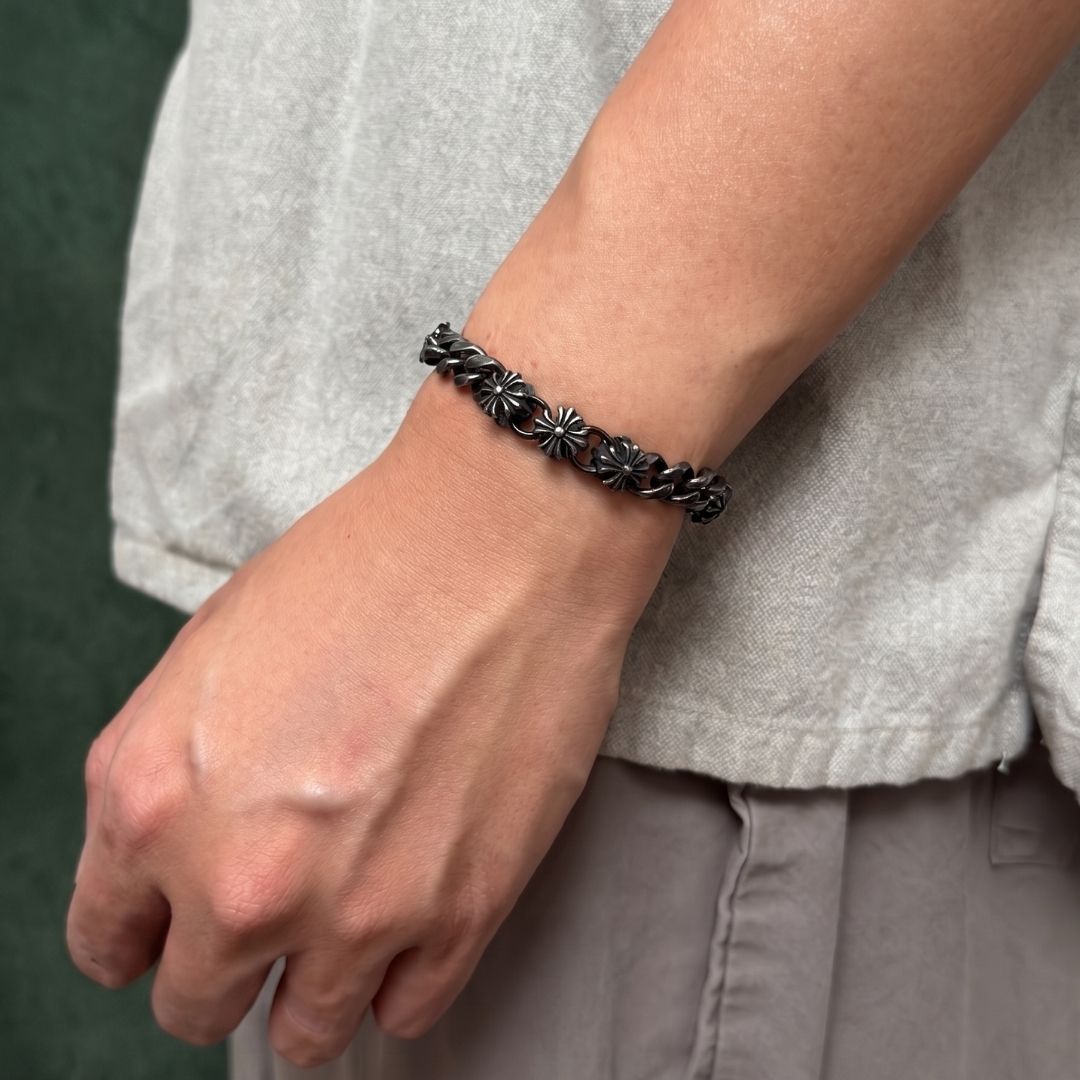 Greco Chrome Plus Cuban Chain Bracelet (Smoke)