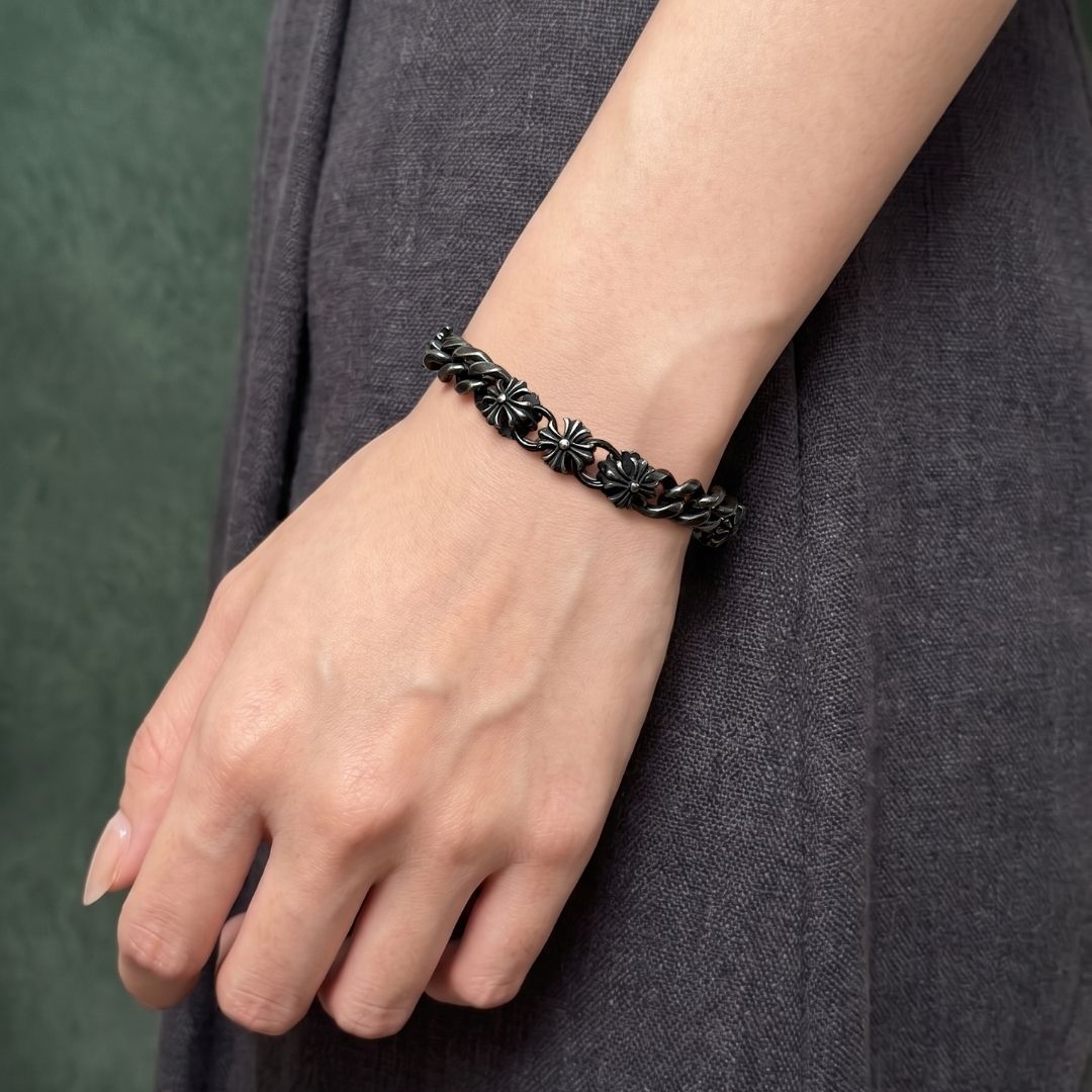 Greco Chrome Plus Cuban Chain Bracelet (Smoke)