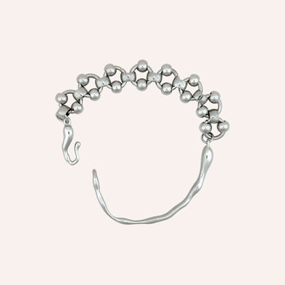 Gunther Half Cuff and Chain Bead Bracelet - BLFX