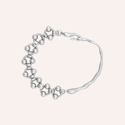 Gunther Half Cuff and Chain Bead Bracelet - BLFX
