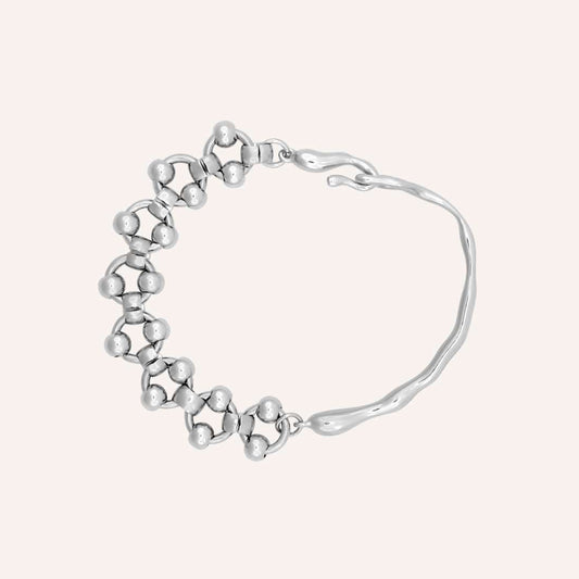 Gunther Half Cuff and Chain Bead Bracelet - BLFX