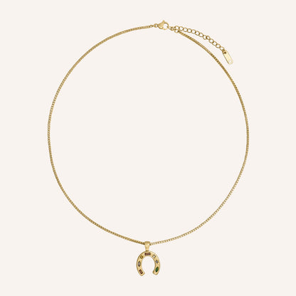 Gus Horseshoe Gem Necklace (Gold)