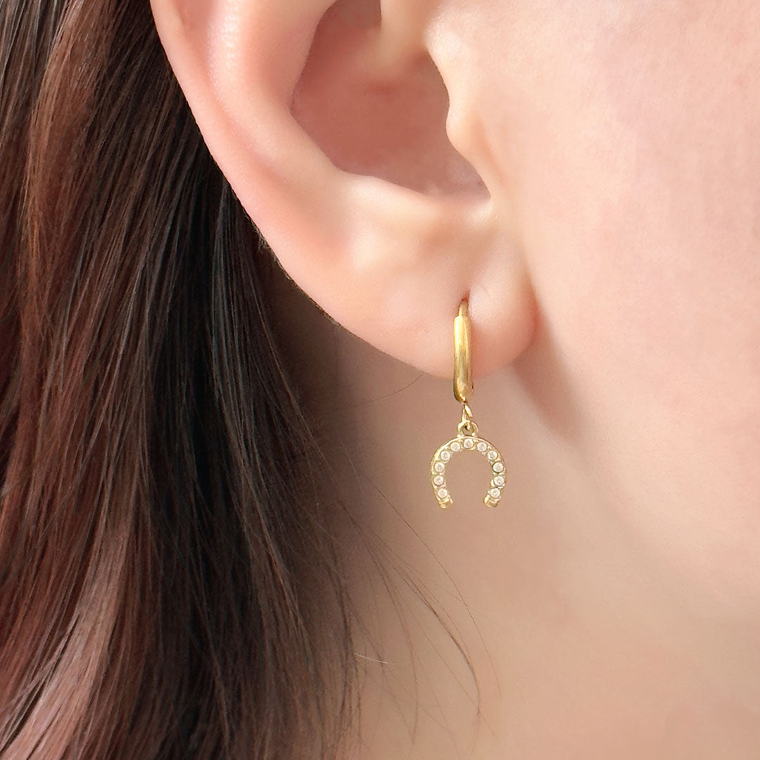 Gus Horseshoe Hoop Earring (Gold)