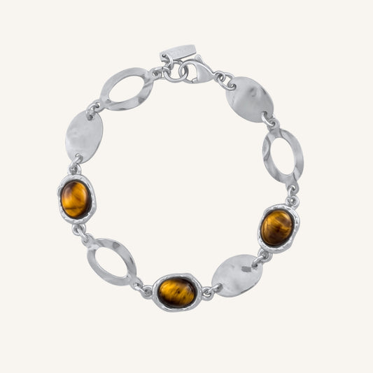Harvester Brown Tiger Eye Bracelet (Silver)