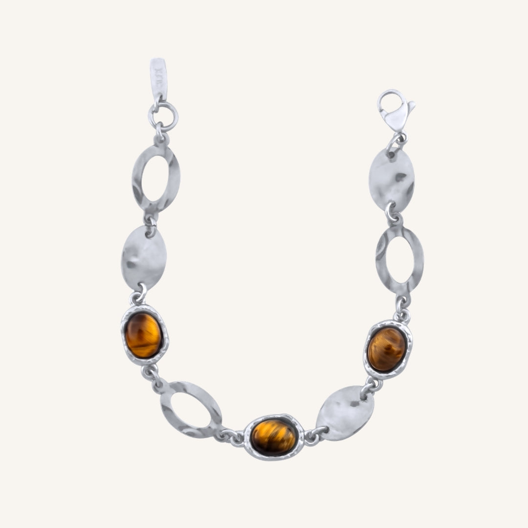 Harvester Brown Tiger Eye Bracelet (Silver)