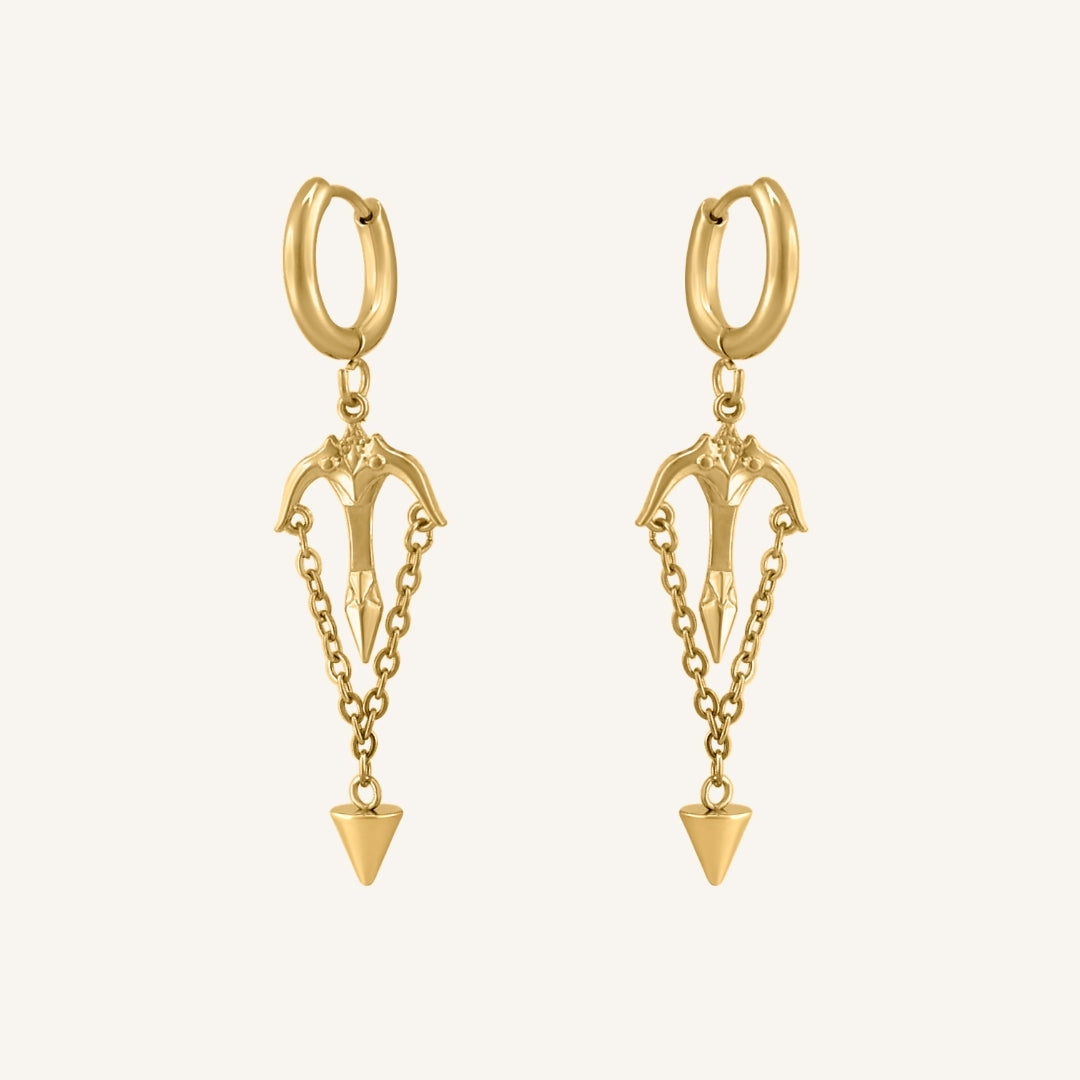 Harvey Crossbow Hoop Earring (Gold)