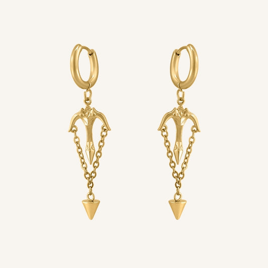 Harvey Crossbow Hoop Earring (Gold)