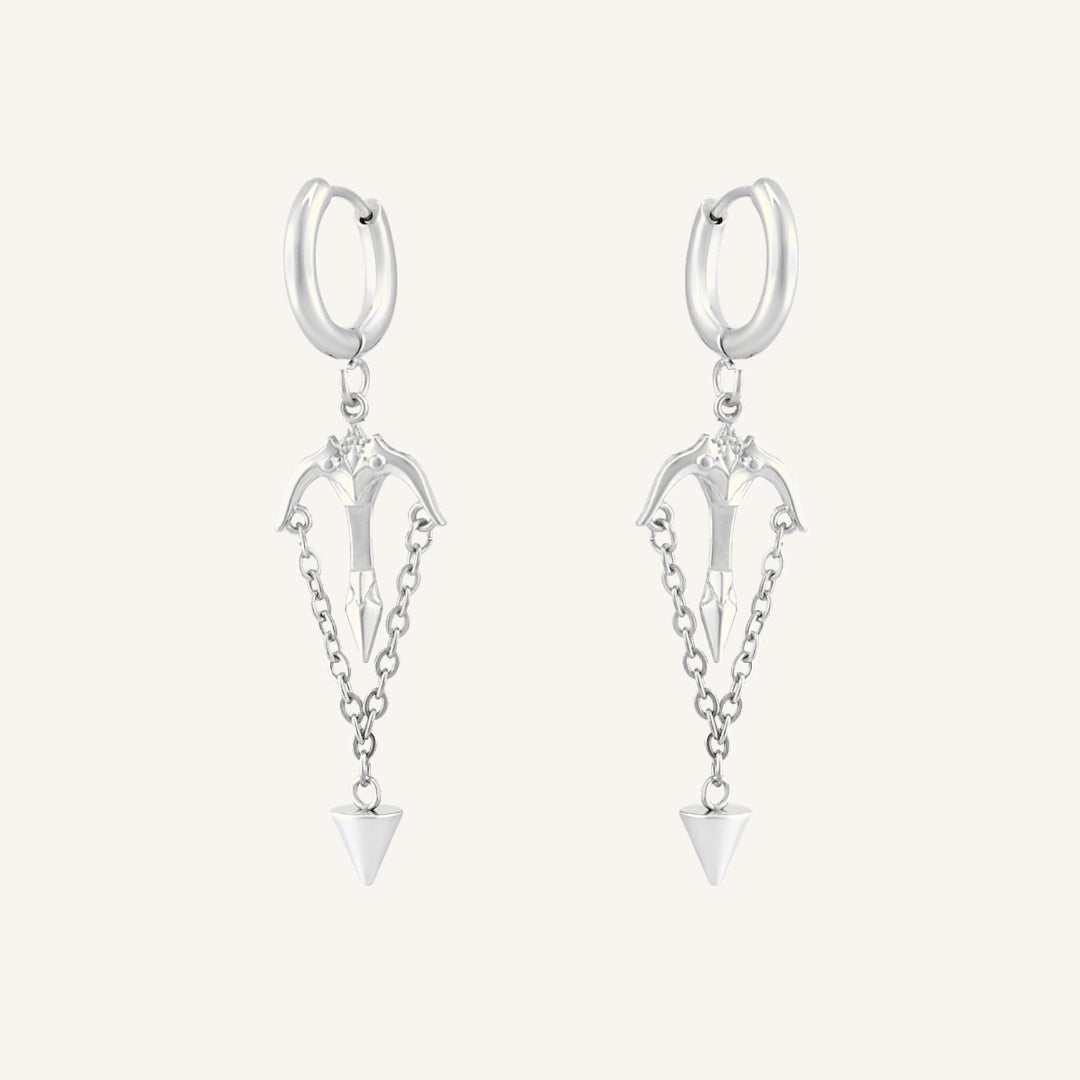 Harvey Crossbow Hoop Earring (Silver)